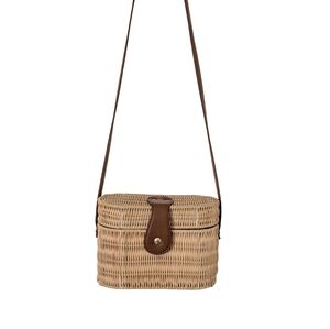 Forever 21 Oval Wicker Crossbody Bag